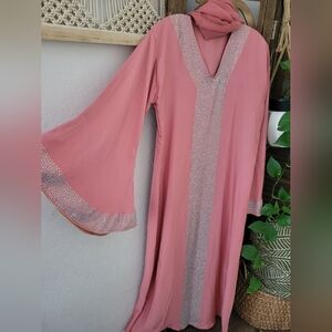 Pink Abaya Dress